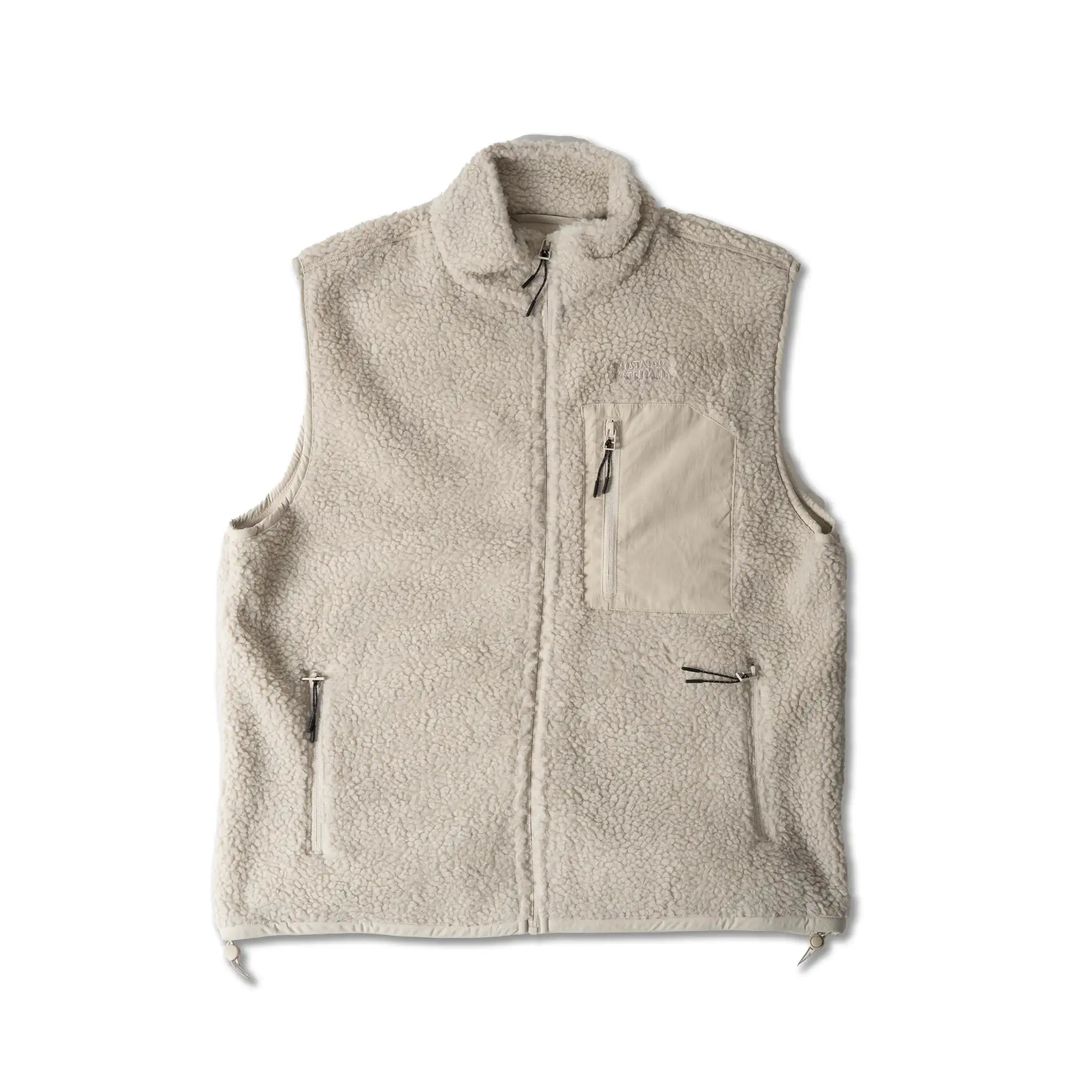 BODYWARMER SHERPA FLEECE | LOGO | BEIGE