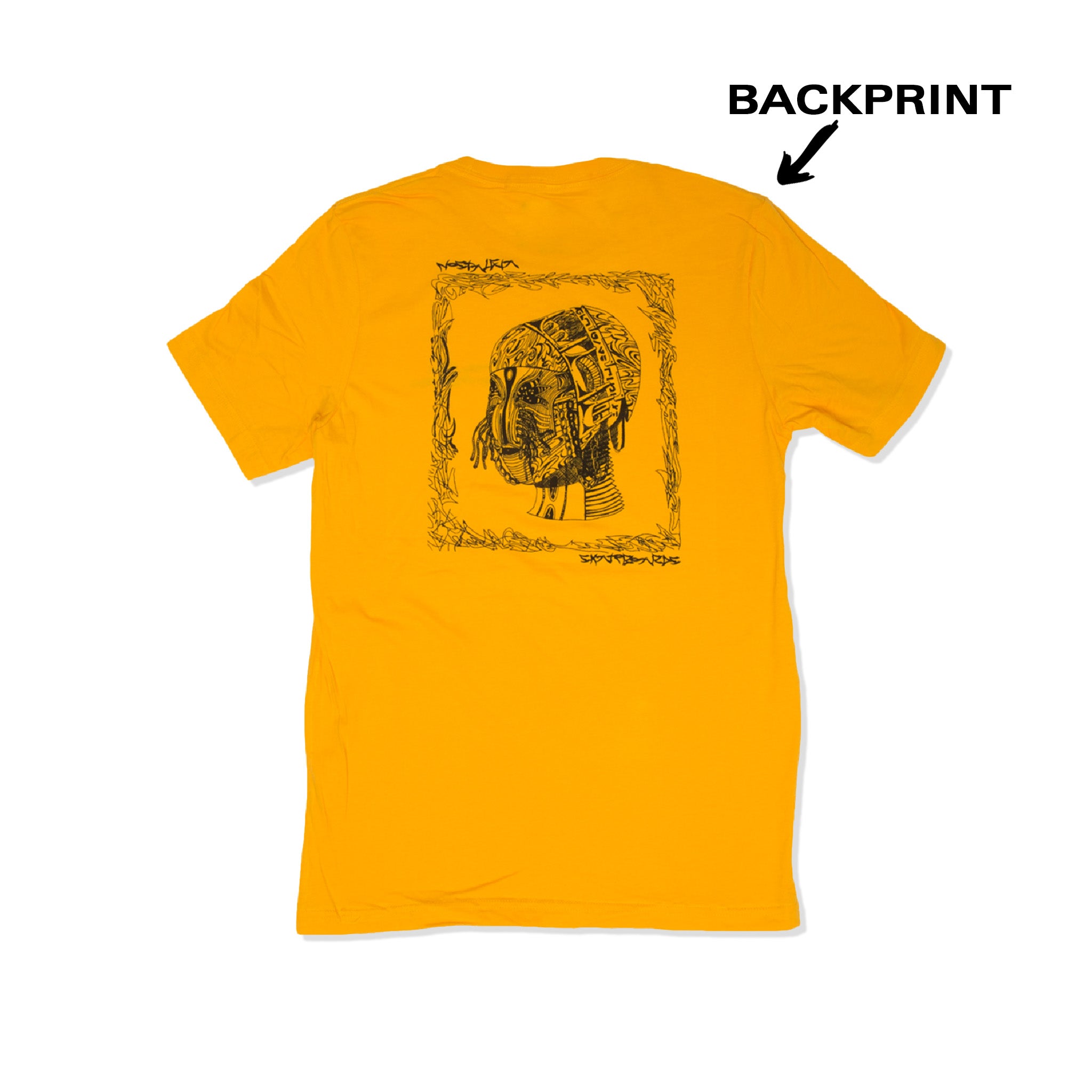 BACKPRINT TEE | CYBORG HEAD | GOLD