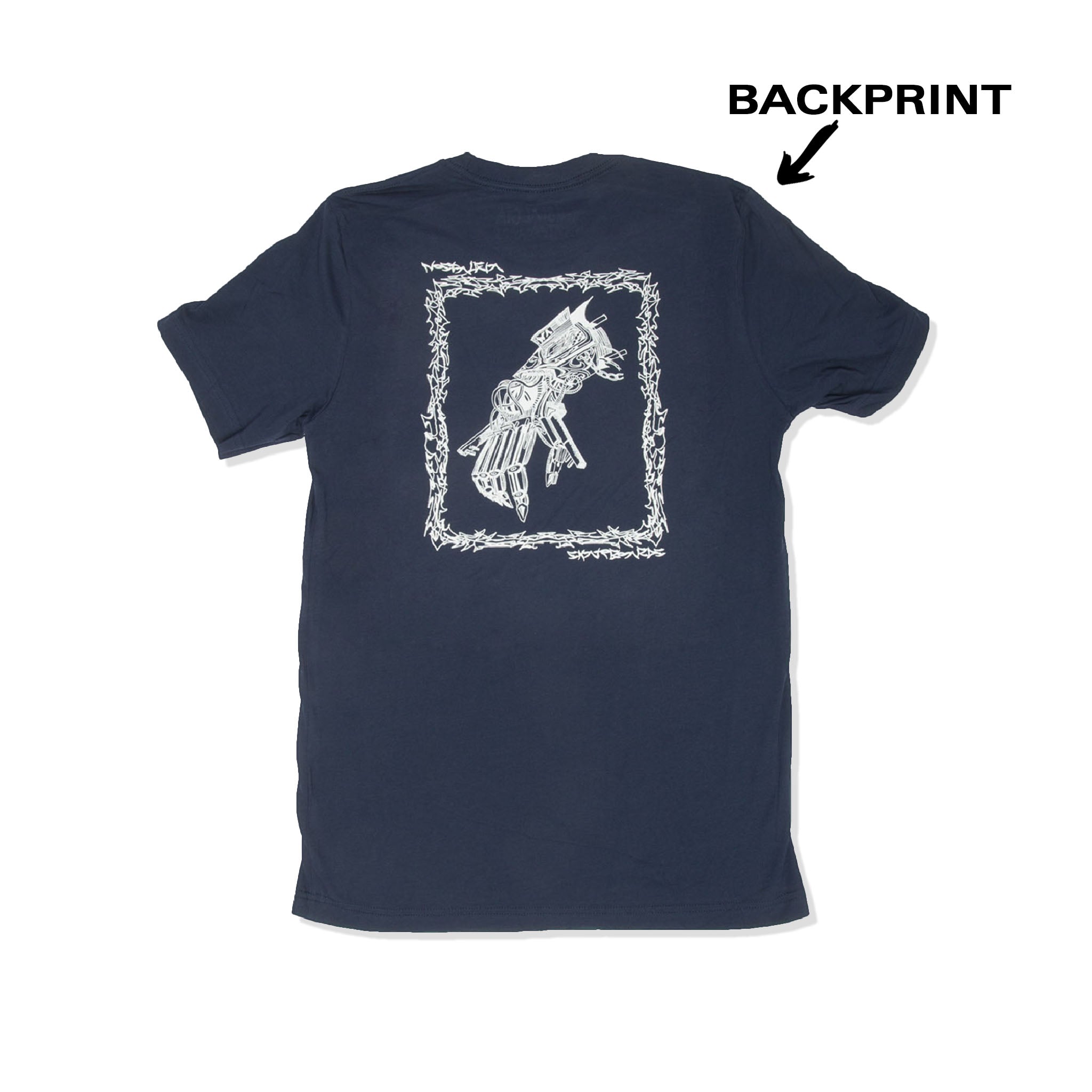 BACKPRINT TEE | CYBORG ARM | NAVY