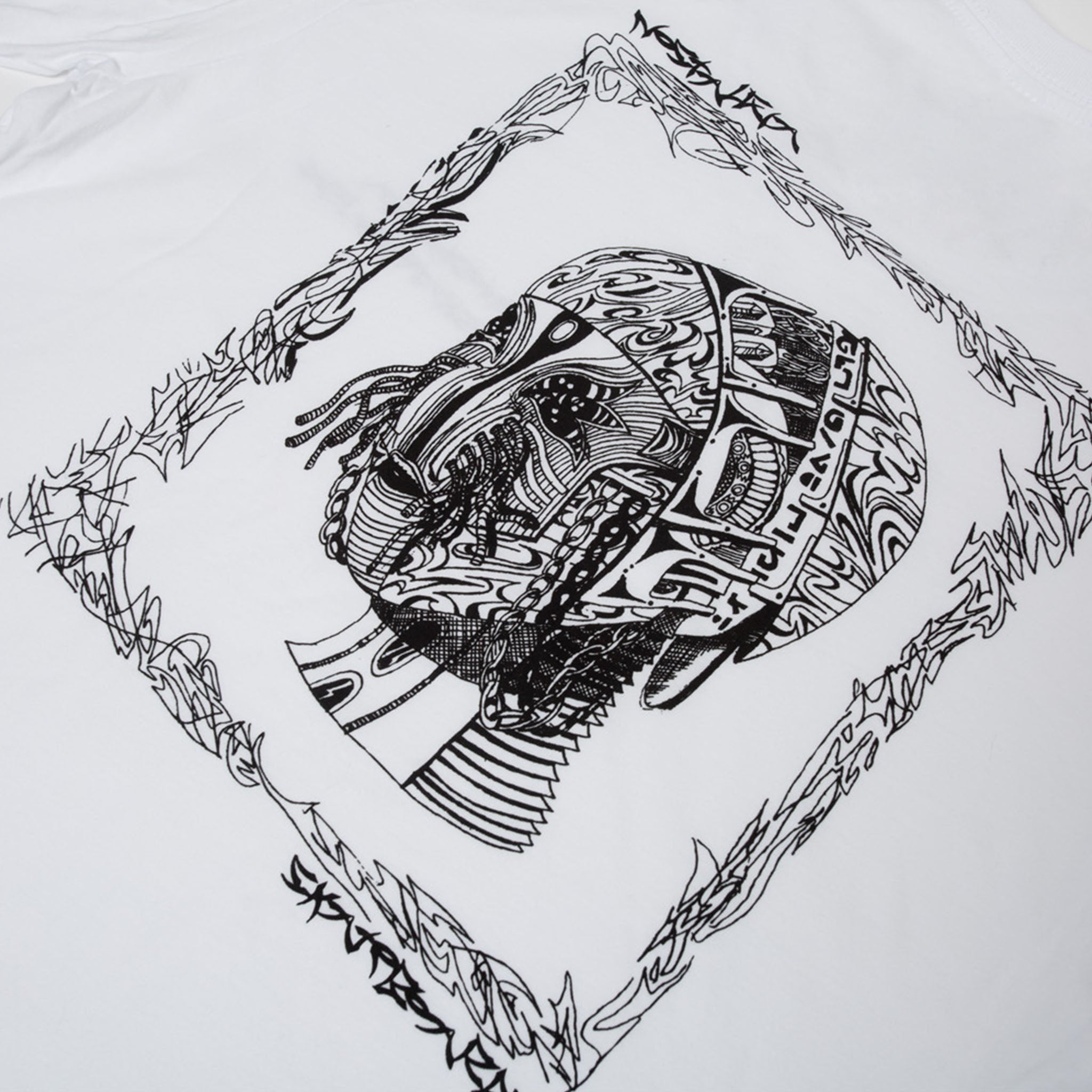 BACKPRINT TEE | CYBORG HEAD | WHITE