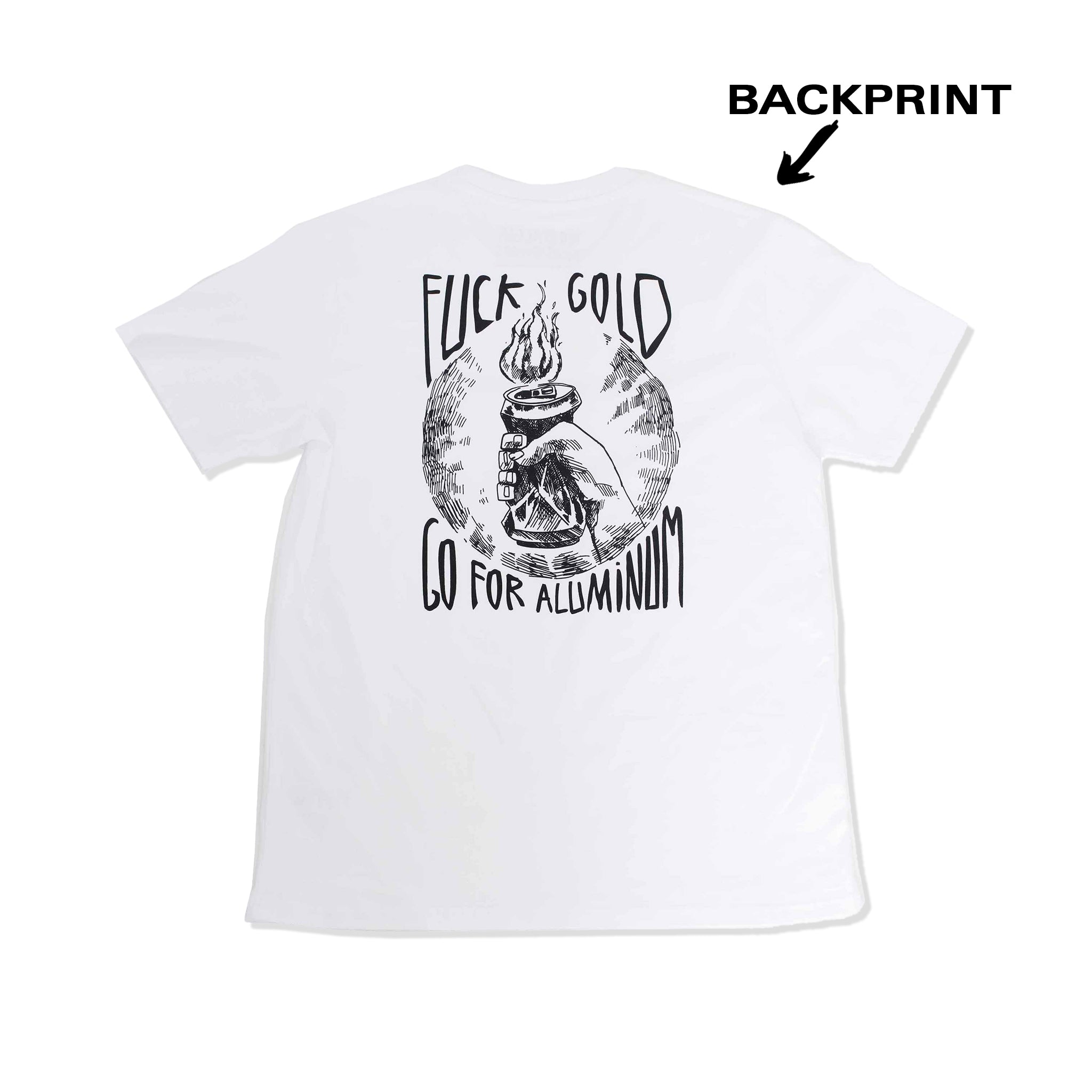 BACKPRINT TEE | FUCK GOLD TEE | WHITE